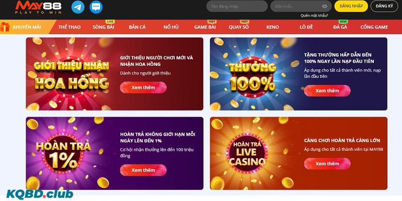 MAY88 và hàng loạt chương trình ưu đãi đặc sắc